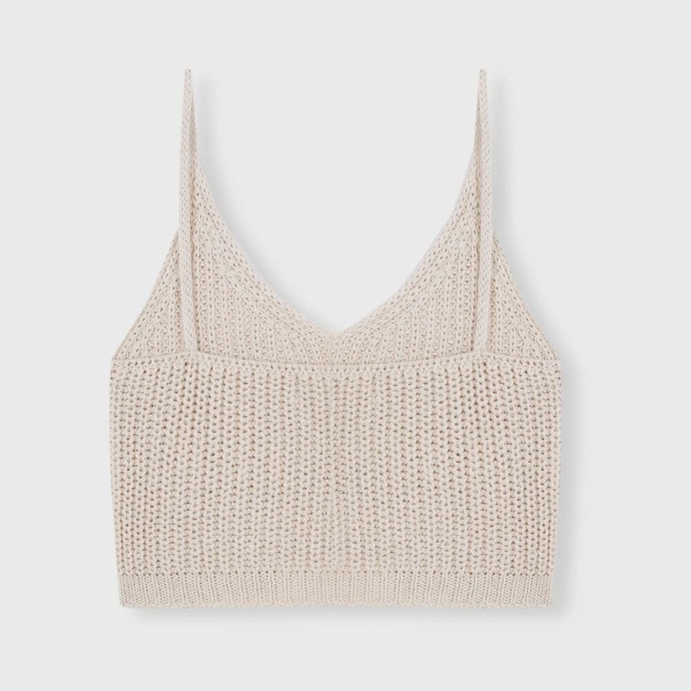 Cordera Cropped Ecotec Cotton Sweater Tank Top White One Size NWT - Picture 3 of 14
